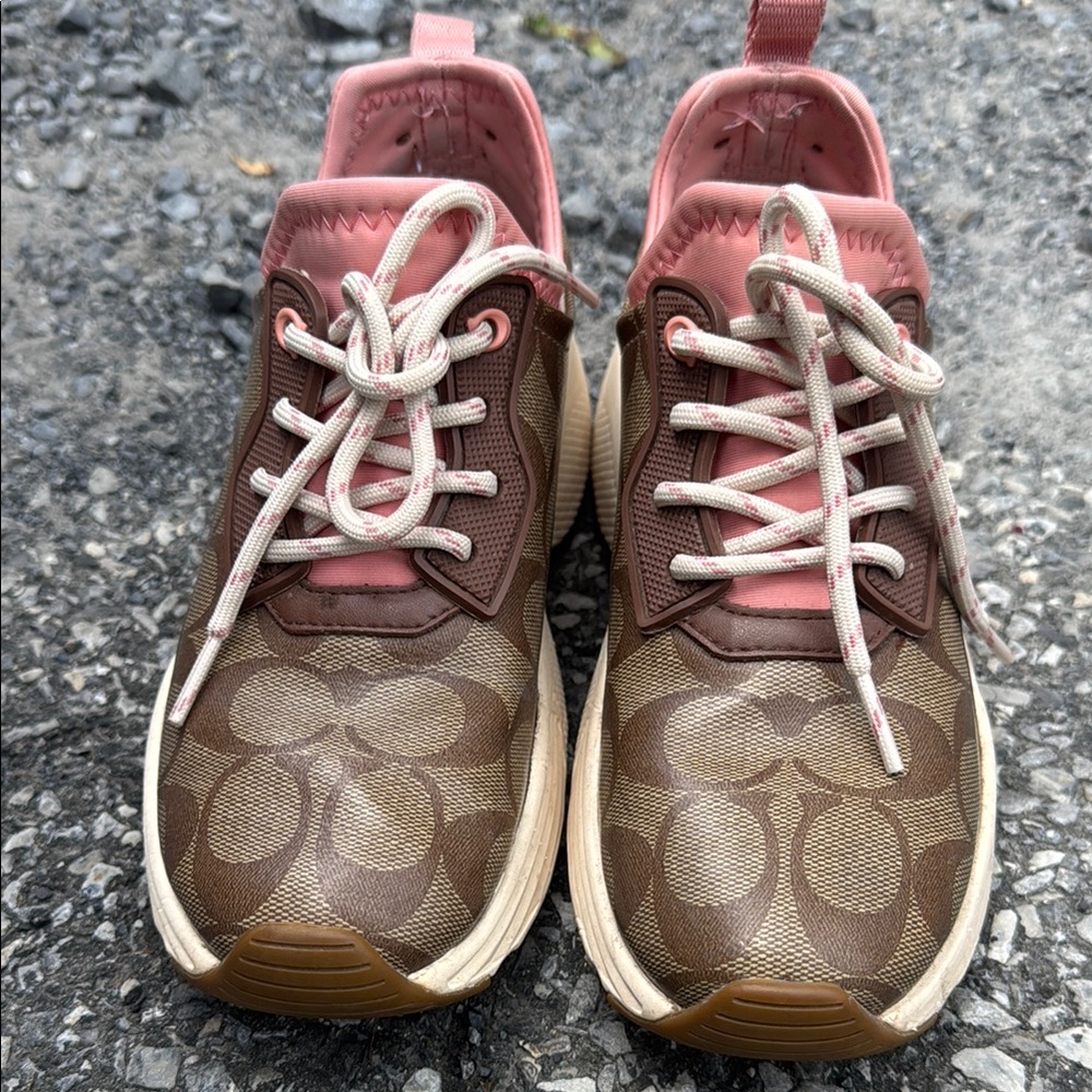 Brown and Pink Sneakers
